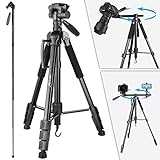 70” Camera Tripod Monopod Horizontal Tripod...