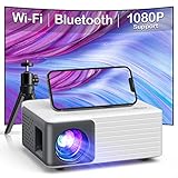 Mini Projector with WiFi and Bluetooth, 1080P...