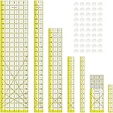 Acrylic Ruler 7 Piece Set, Non Slip Rings 50...