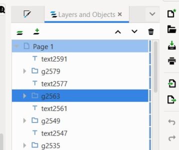 Inkscape 1.2 layers and object panel