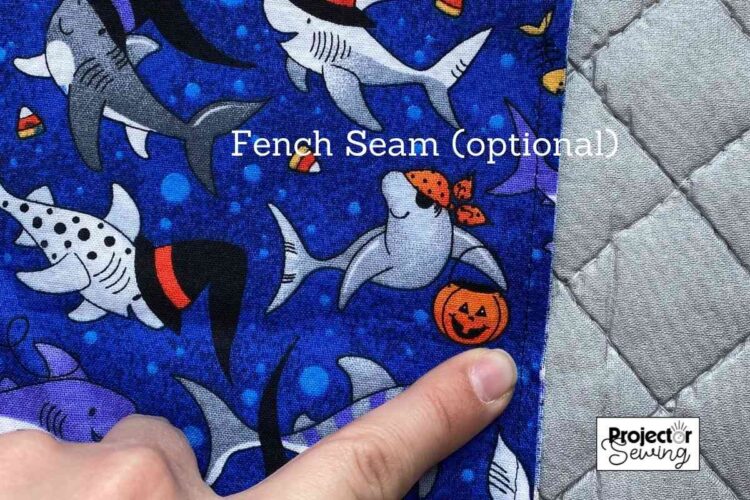 French seam on Halloween bag