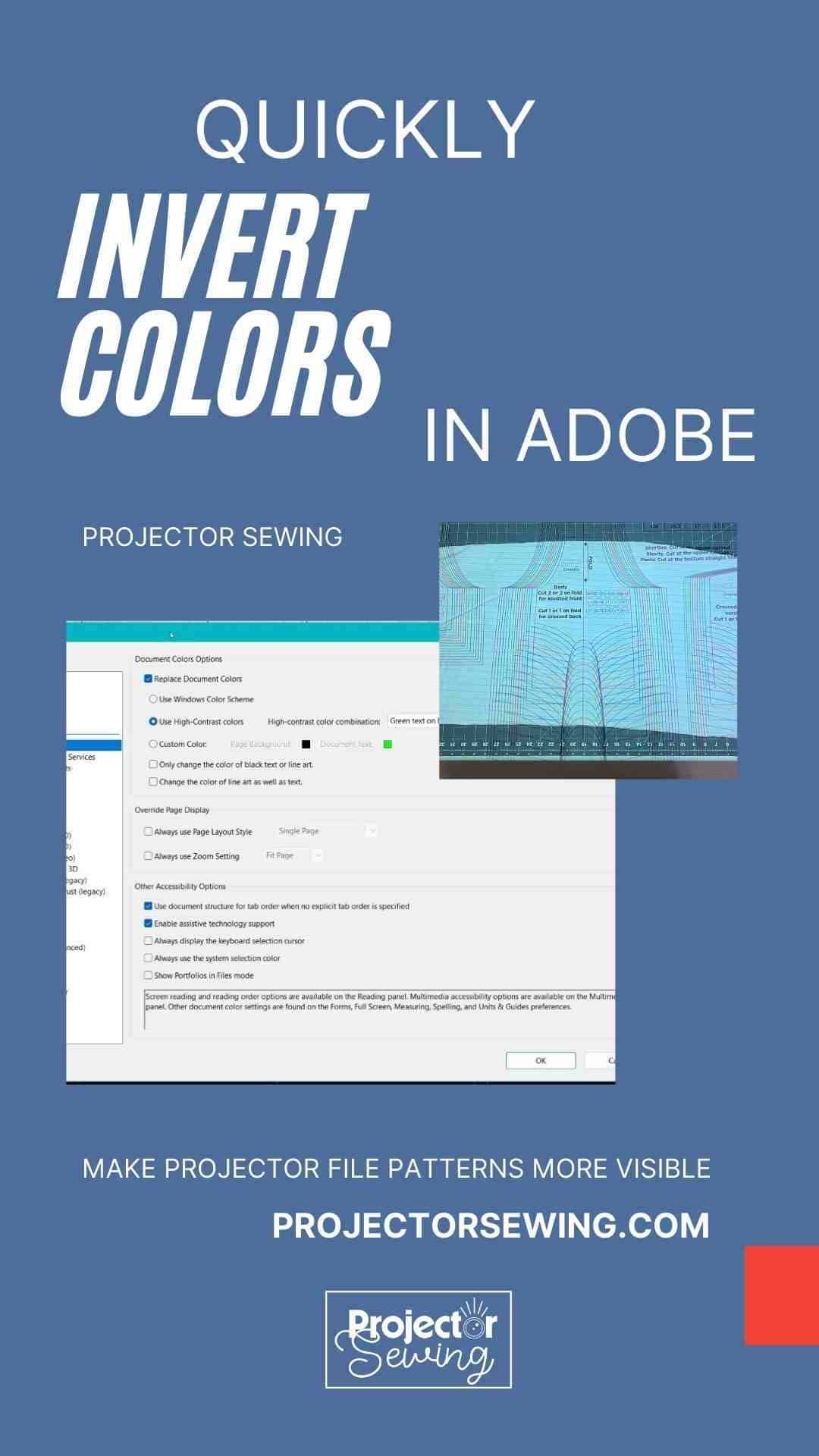 How to Invert Colors in Adobe Acrobat Reader Projector Sewing