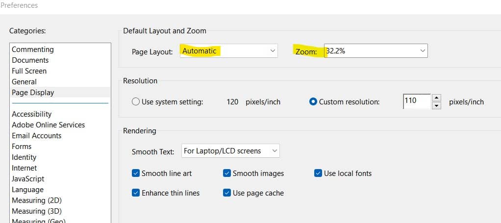 Adobe zoom preference